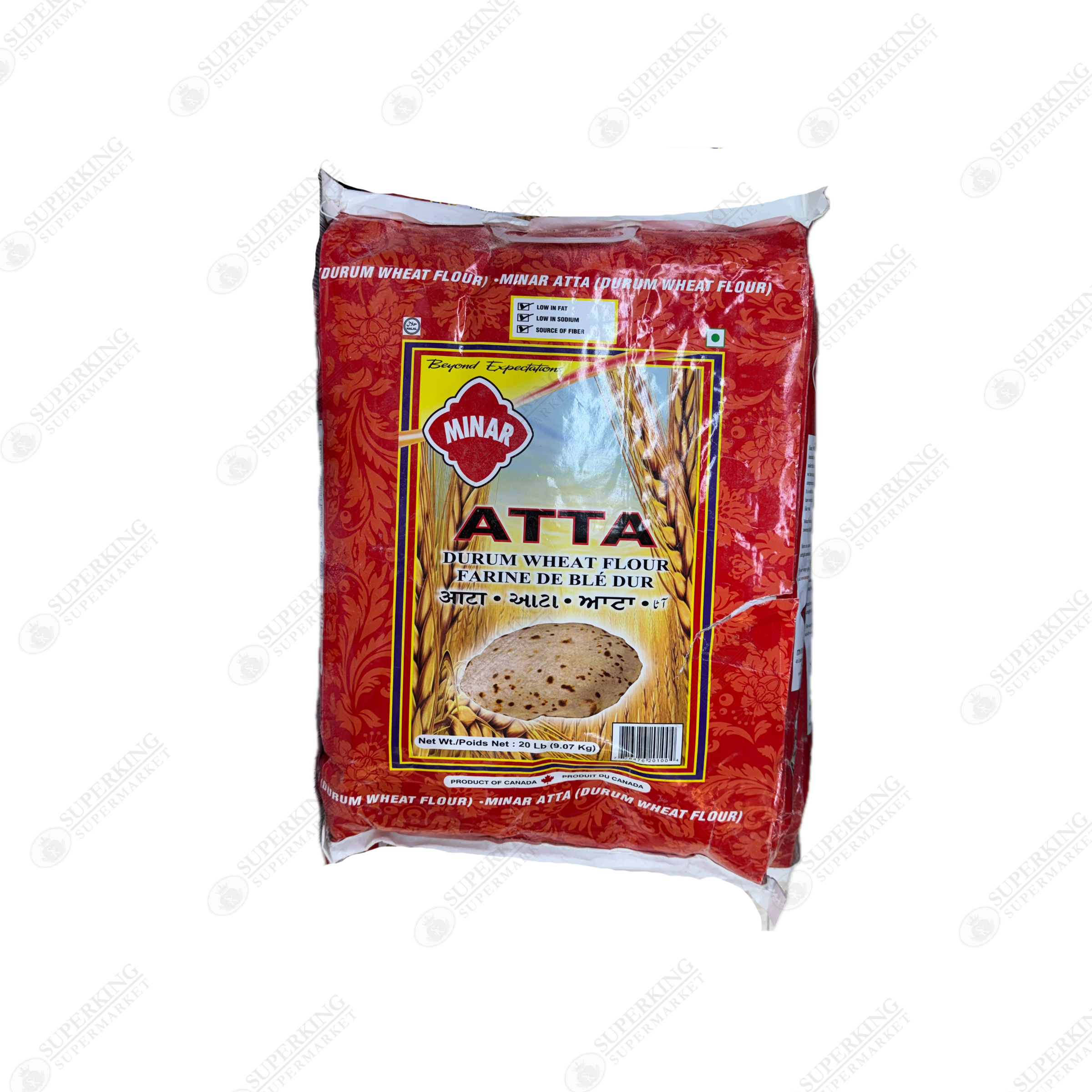 Atta Durum Wheat Flour 20lbs / 9.07kg