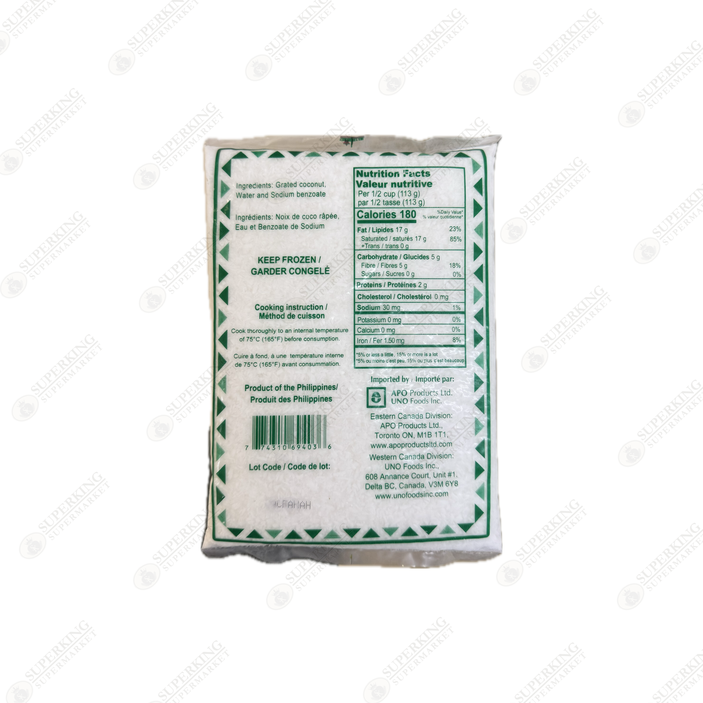 Frozen Grated Coconut 40 x 454g