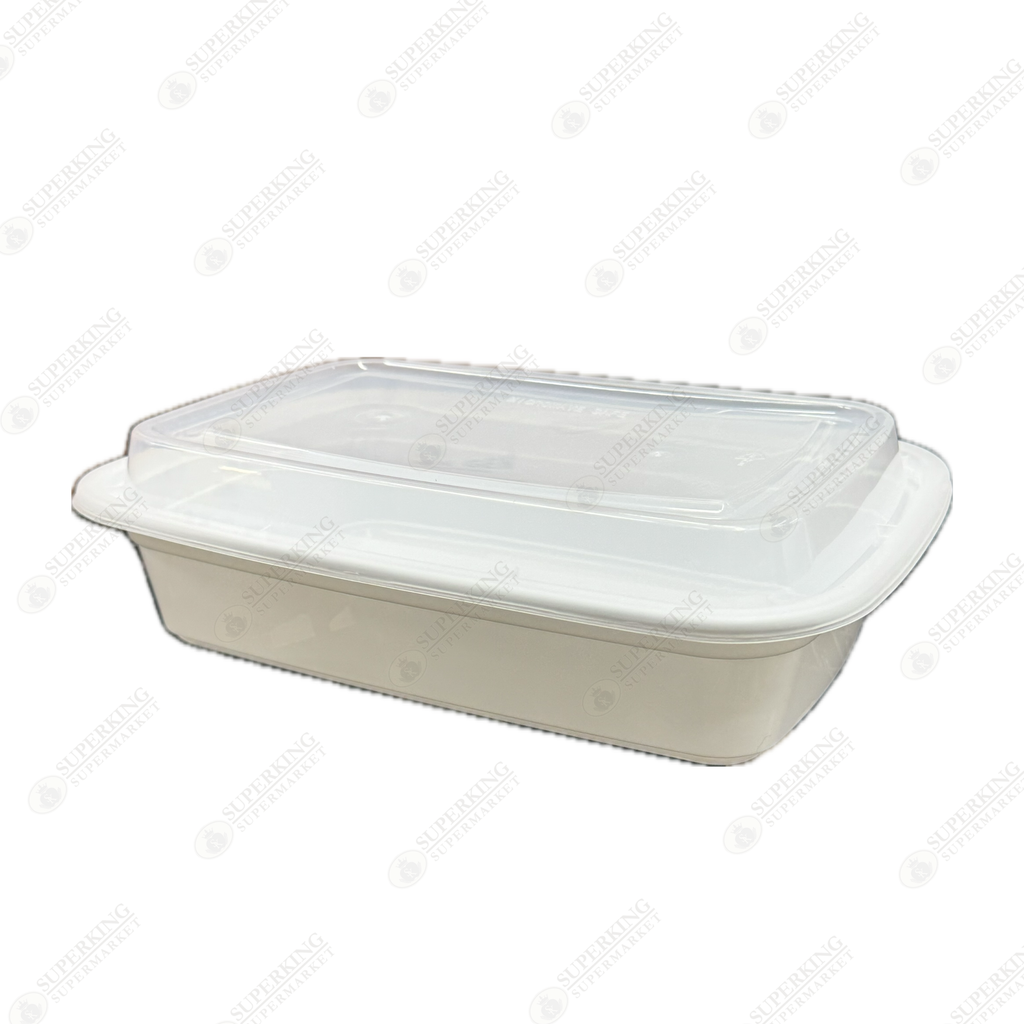 32 oz Rectangular Microwavable Container EL-32W (150 sets)