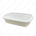 32 oz Rectangular Microwavable Container EL-32W (150 sets)