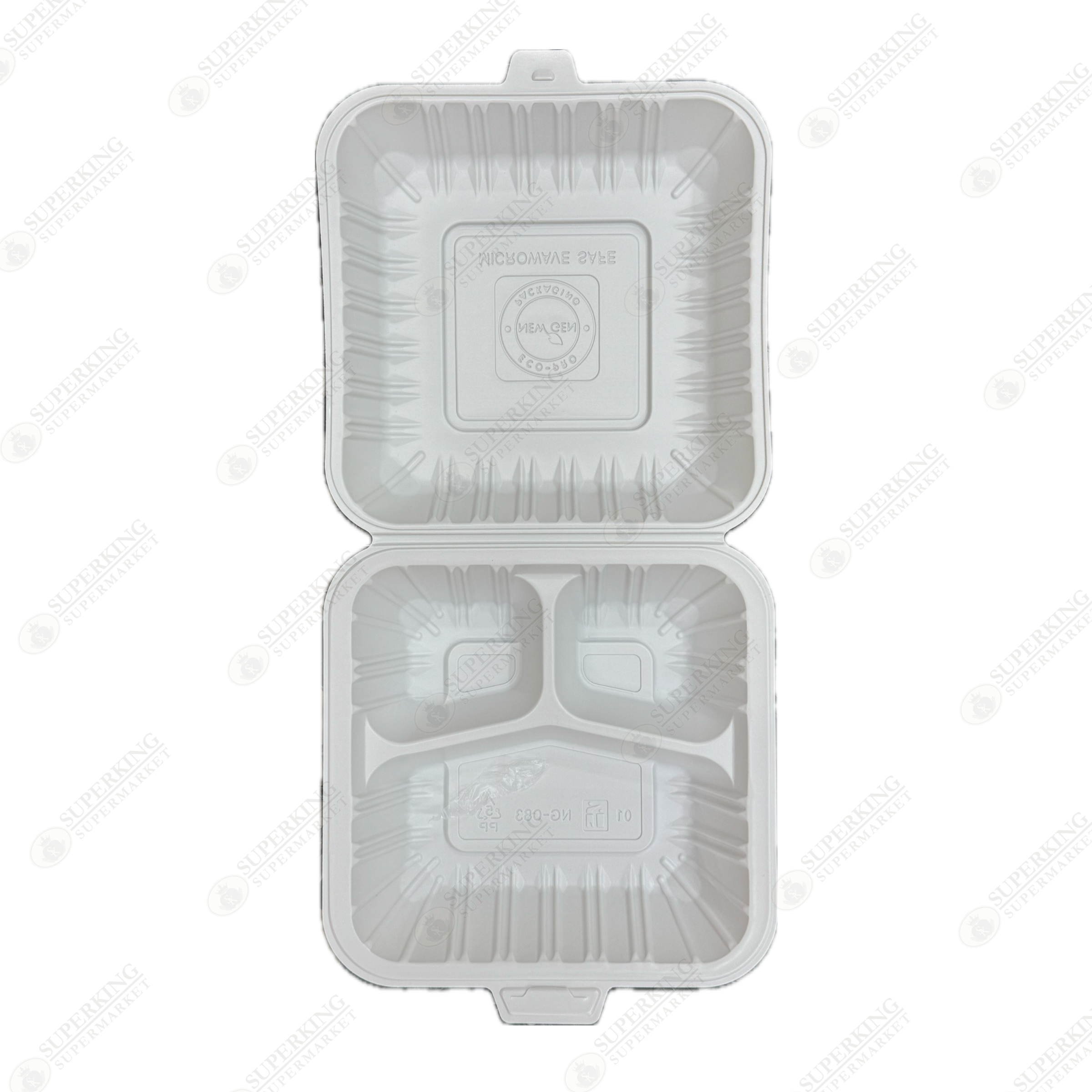 8.7" x 8.3" x 3.1"  New Gen 3- Compartment Hinged Eco-Friendly NG-083 (150 pieces)