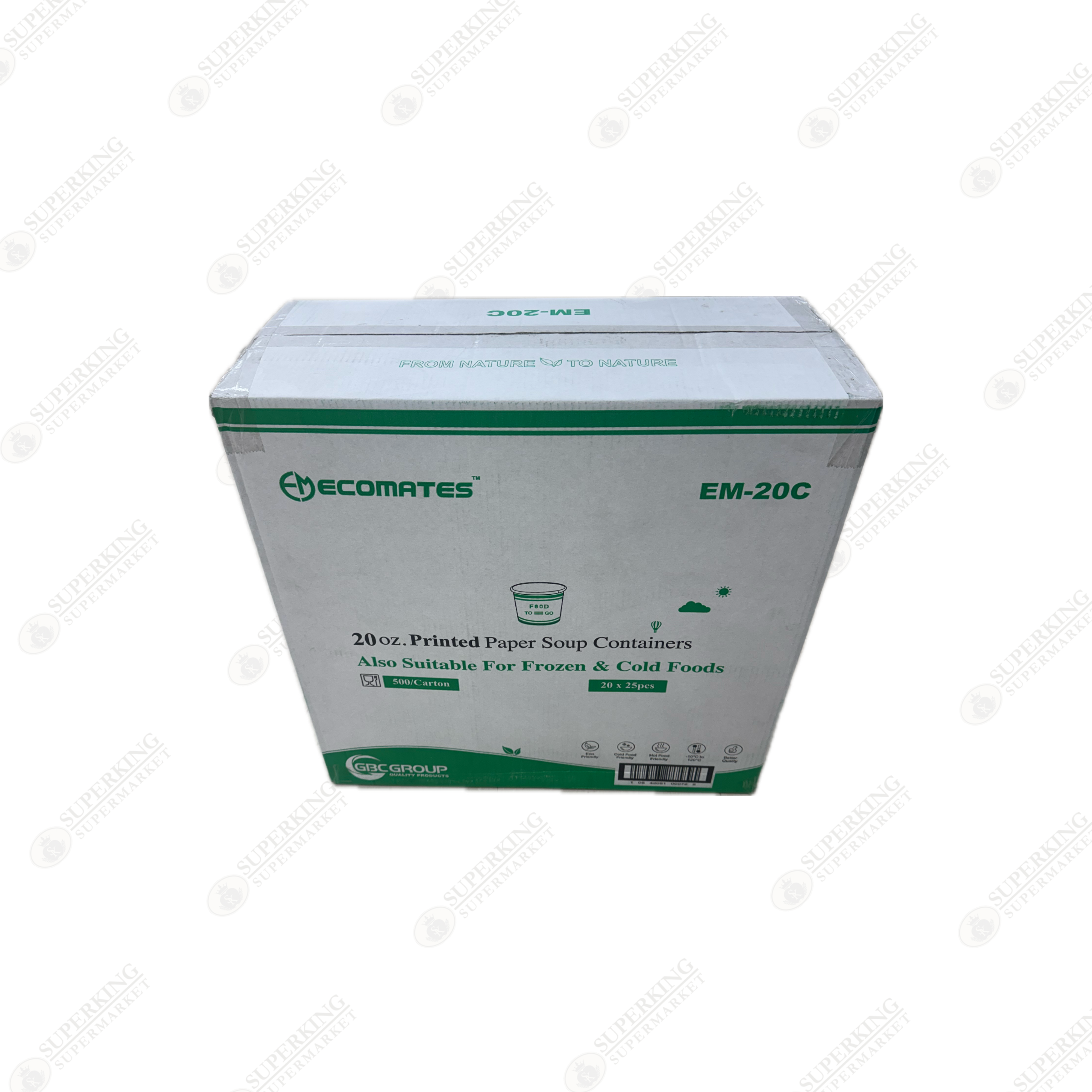 20 oz Printed Paper Soup Containers EM-20C (500 pieces)