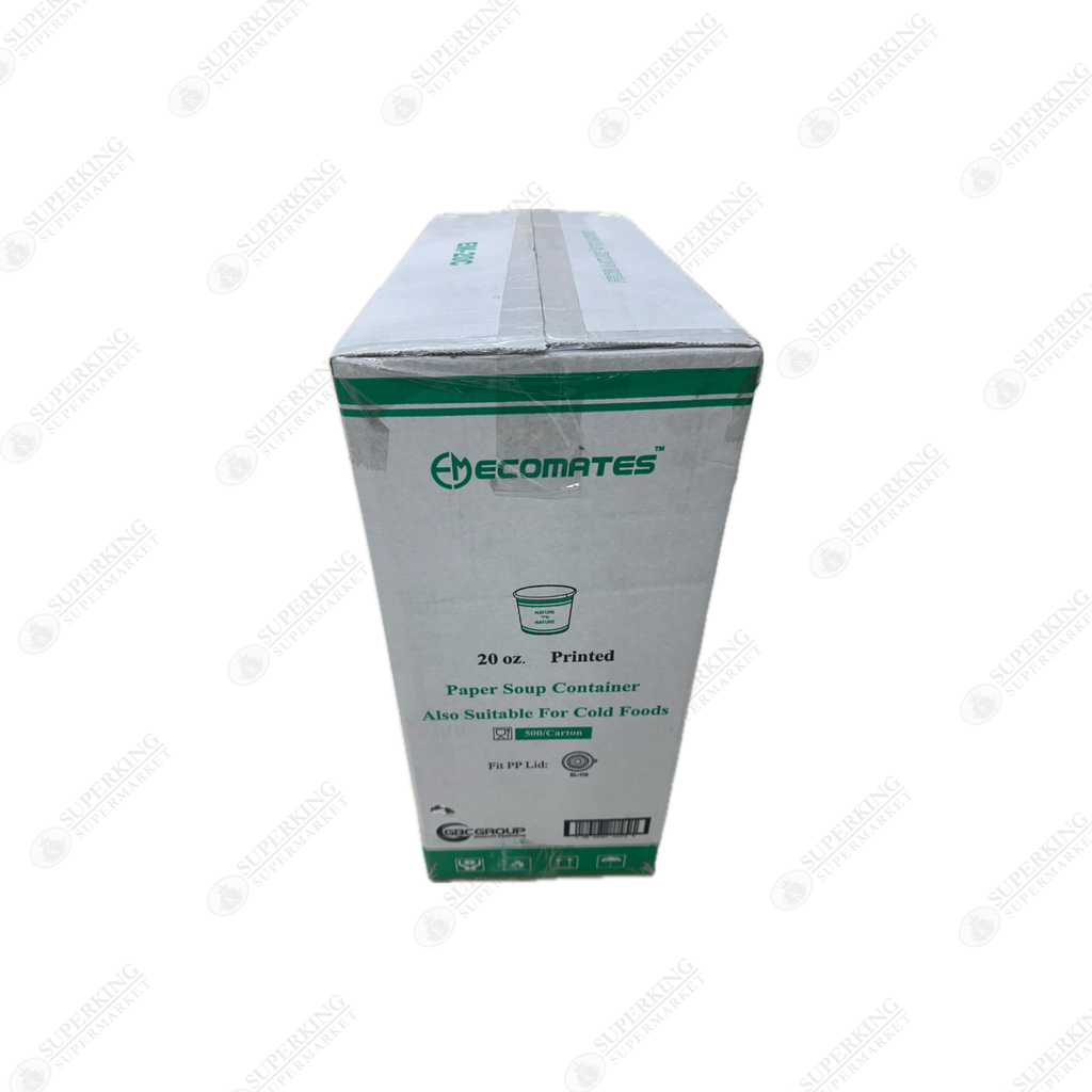 20 oz Printed Paper Soup Containers EM-20C (500 pieces)