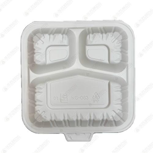8.7" x 8.3" x 3.1"  New Gen 3- Compartment Hinged Eco-Friendly NG-083 (150 pieces)