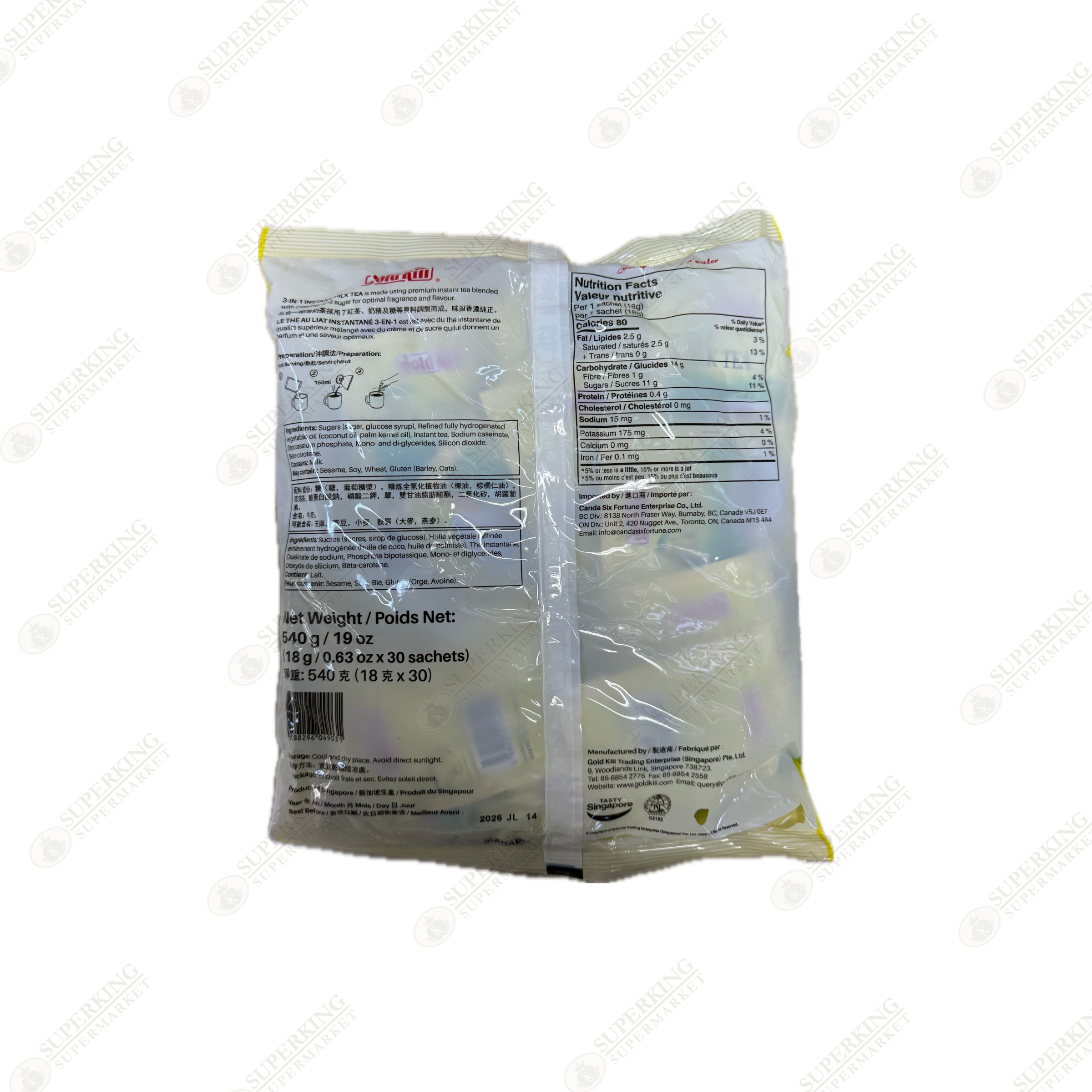 Gold Kili Instant 3-in-1 Milk Tea 540g