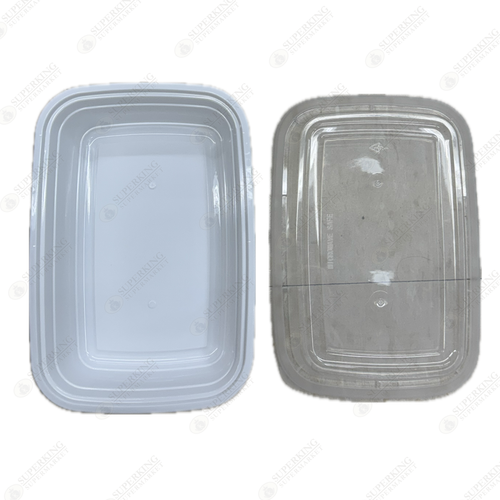 38 oz Rectangular Microwavable Container EL-38W (150 sets)
