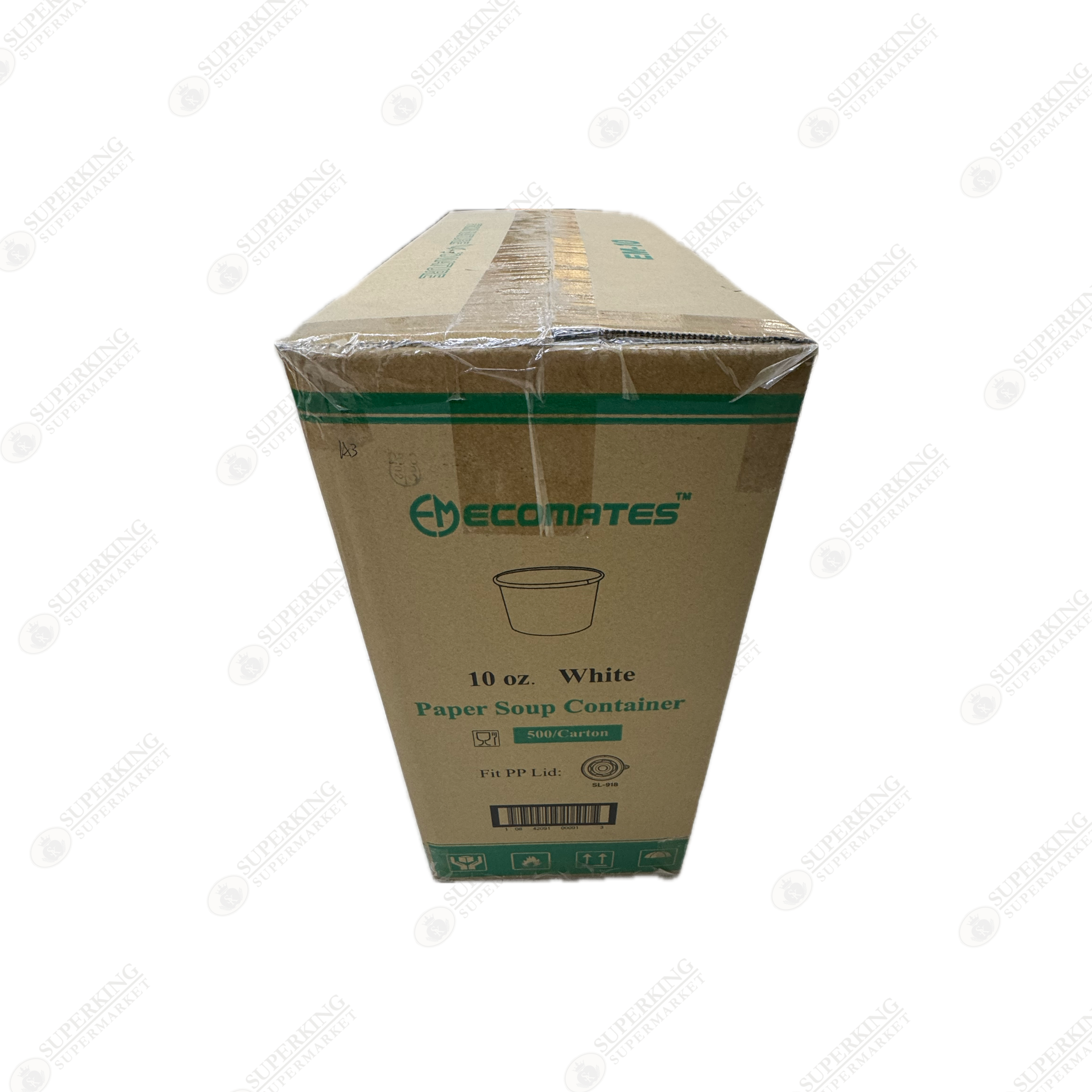 10 oz White Paper Soup Containers EM-10 (500 pieces)