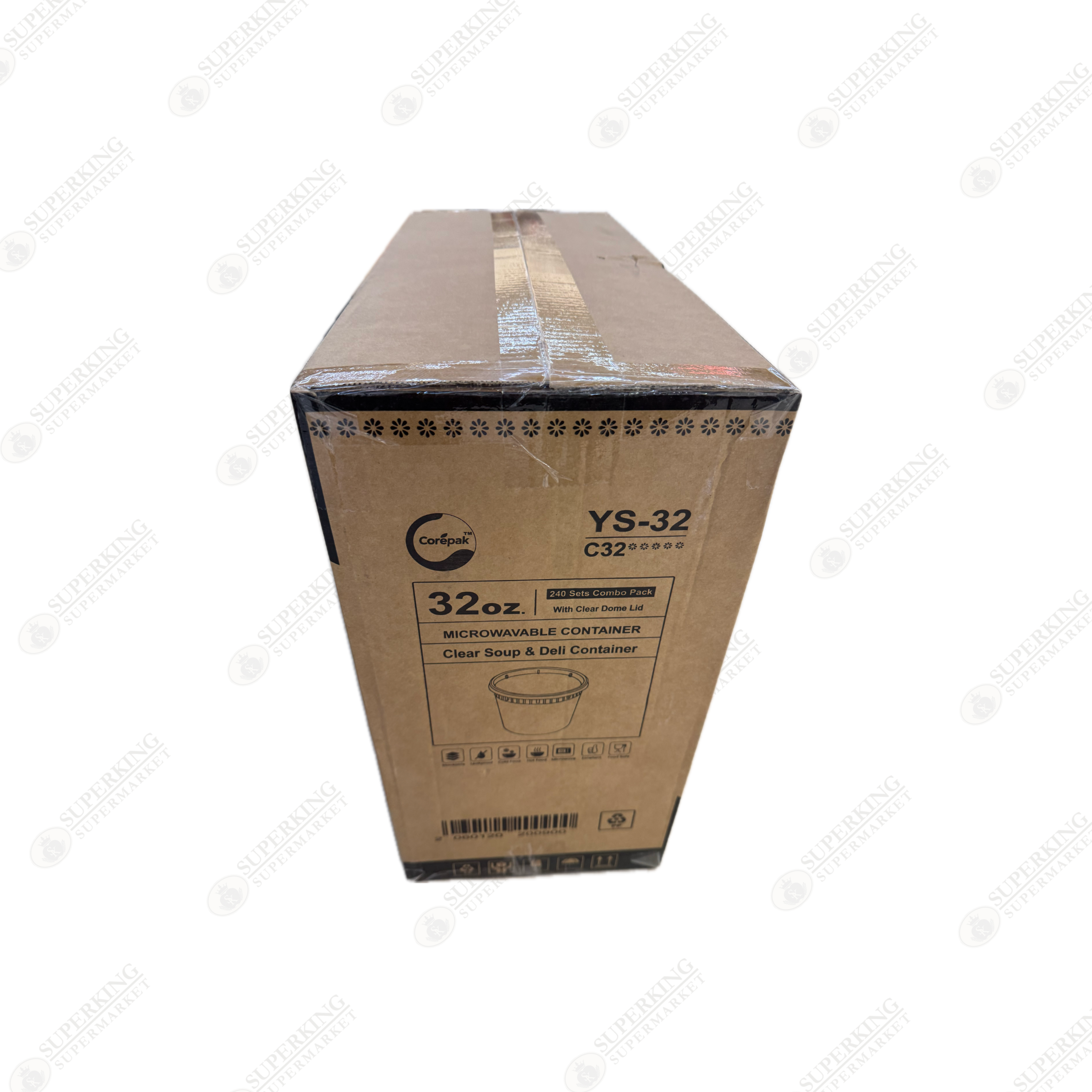32 oz Clear Microwavable Plastic Soup & Deli Container w/Clear Lid YS-32 (240 Sets)