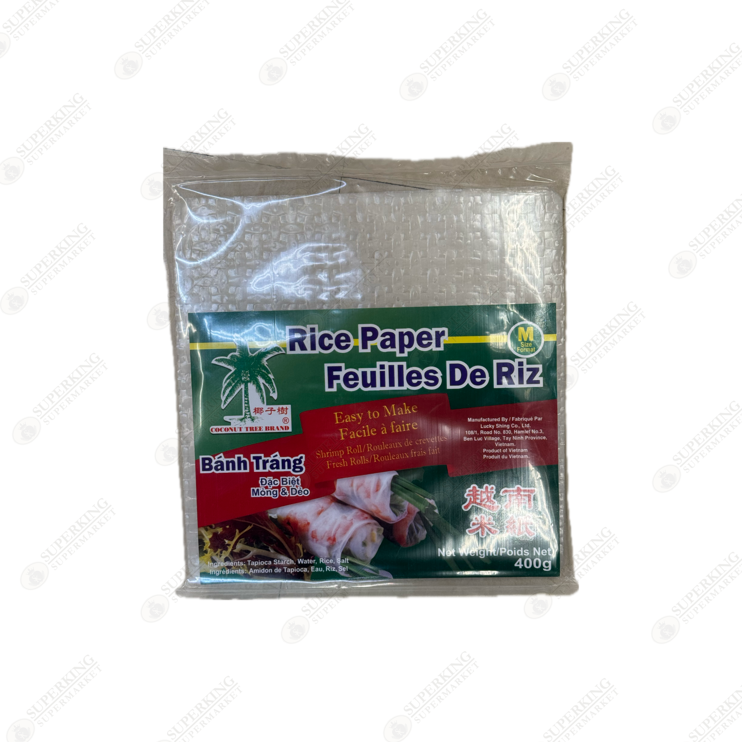 Coconut Tree Brand rice Paper (Square M size) 400g