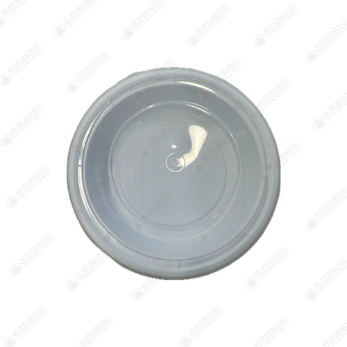 24 oz Round White Microwavable Container w/ Clear Dome Lid YR-24W (150 sets)