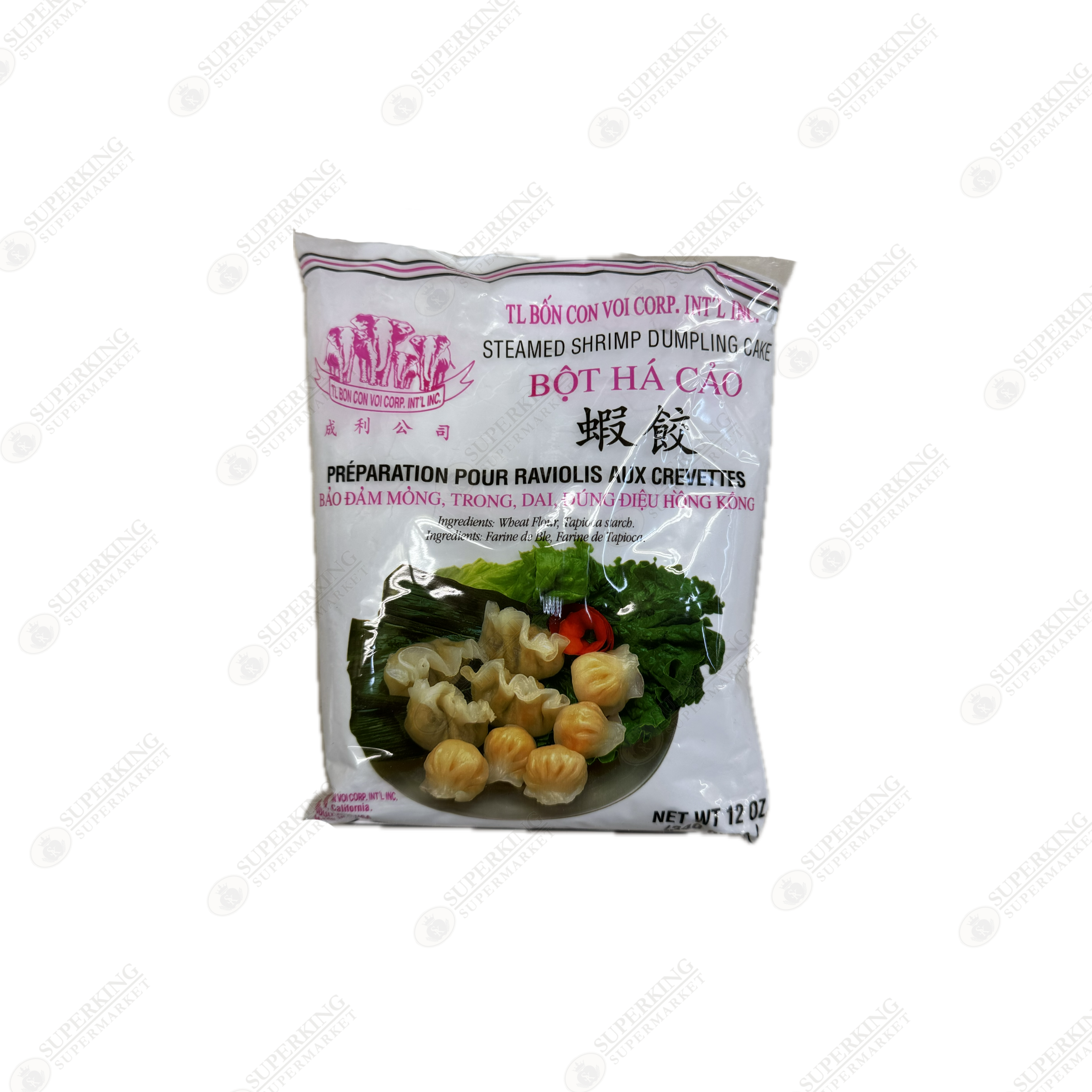Steamed Shrimp Dumpling Cake (Bot Ha Cao) 12 x 343g