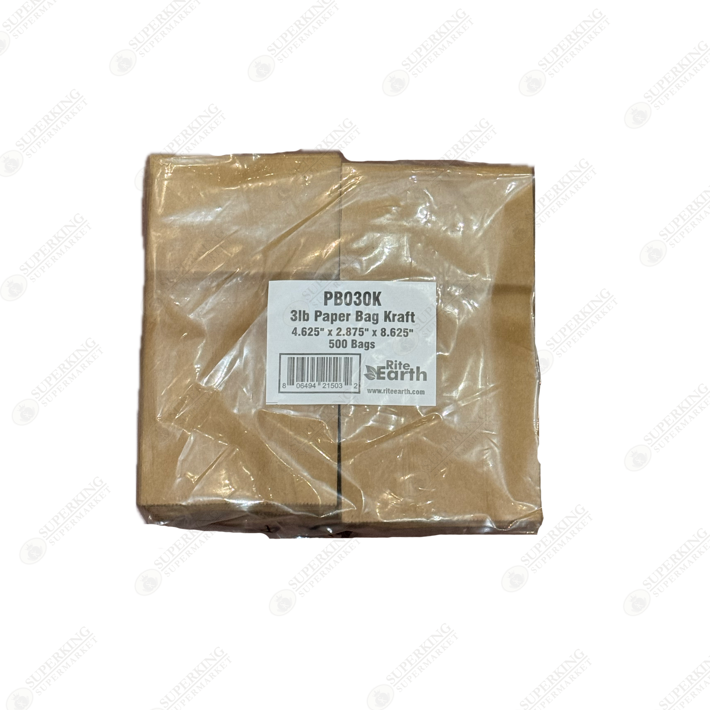 Paper Bag Kraft 3lb (500 Bags)
