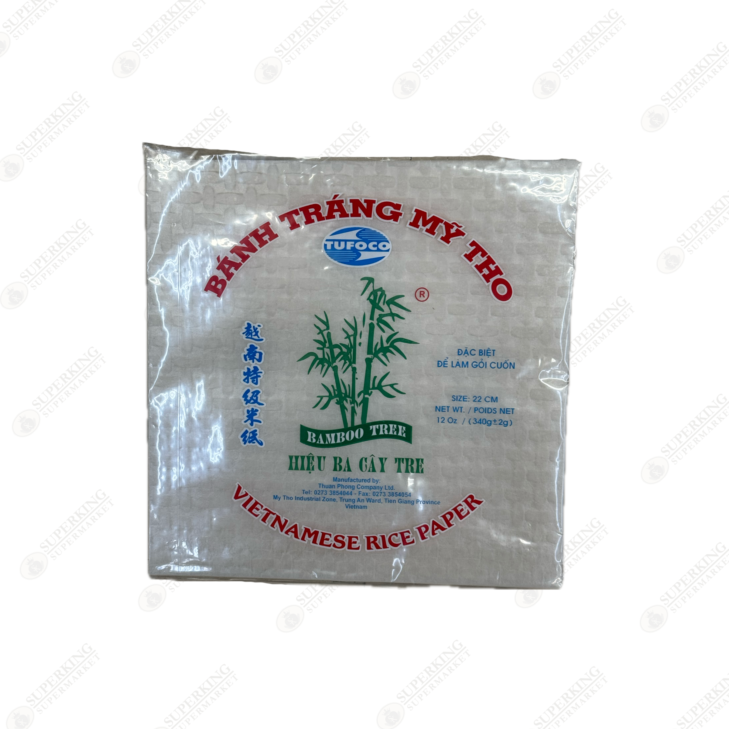 Tufoco Vietnamese Rice Paper (Square) 22cm 12oz / 340g