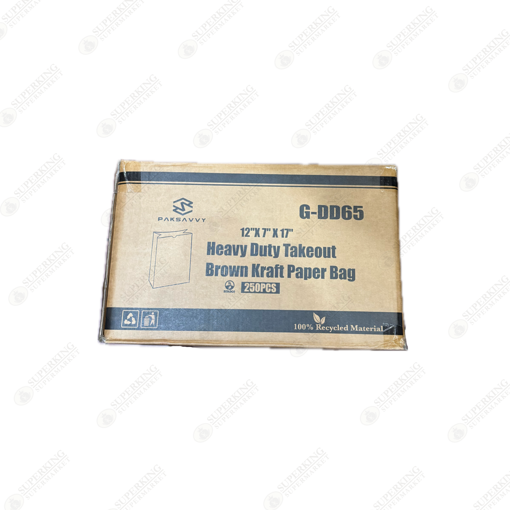 Heavy Duty Takout Brown Kraft paper Bag 250 pcs 12"x7"17"
