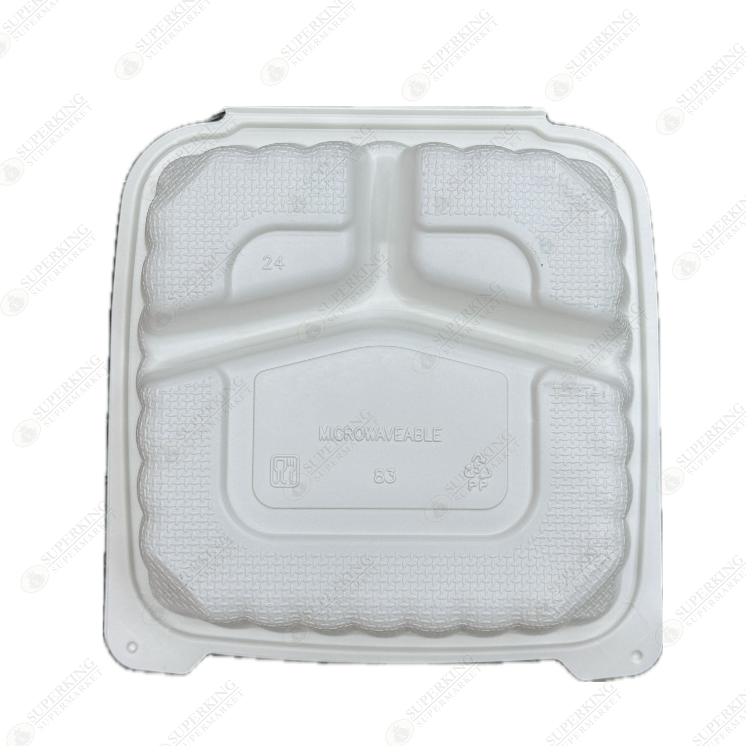 8" x 8" 3-Compartment MP-0803 Clamshell Container (150 pieces)