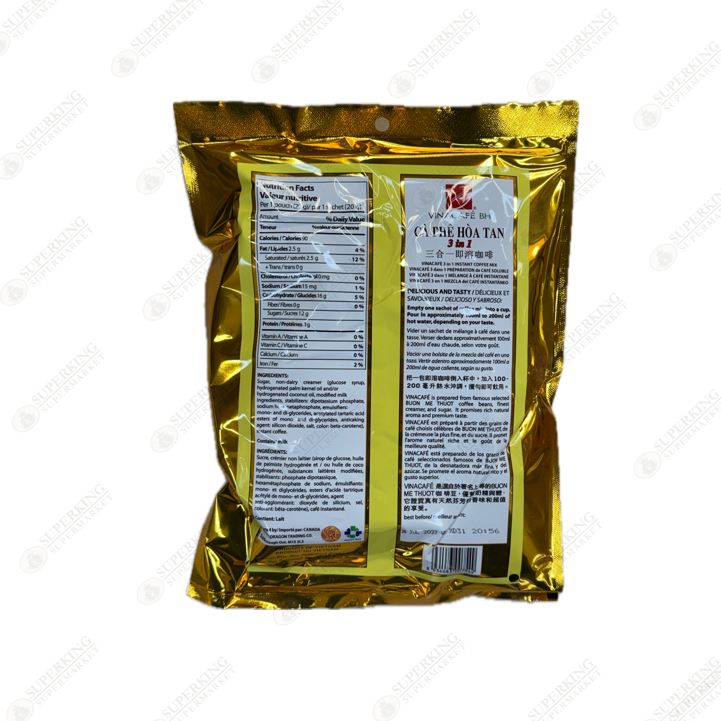 Vinacafe Instant Coffee Mix 3 in 1 20 x 20g