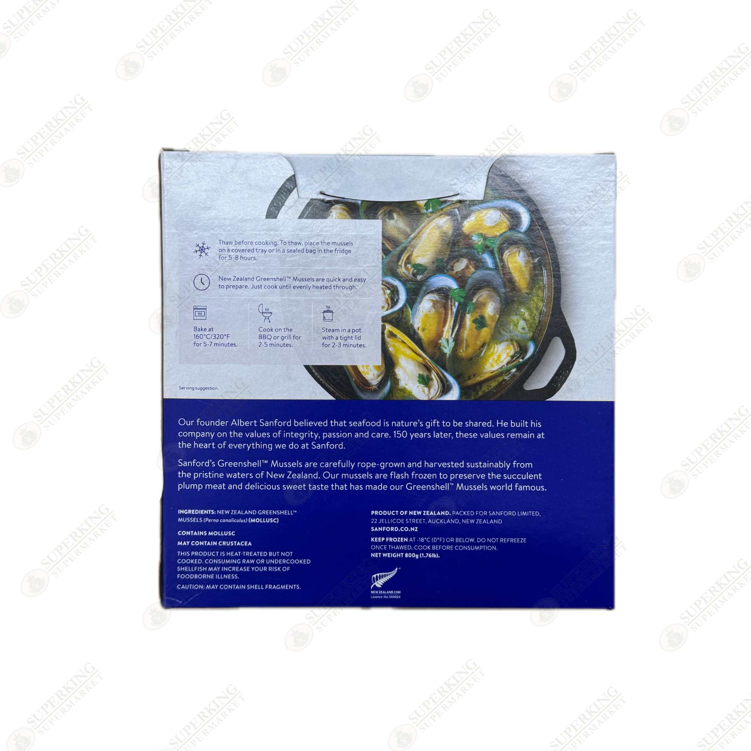 Sanford New Zealand Mussels (L) 12x800g