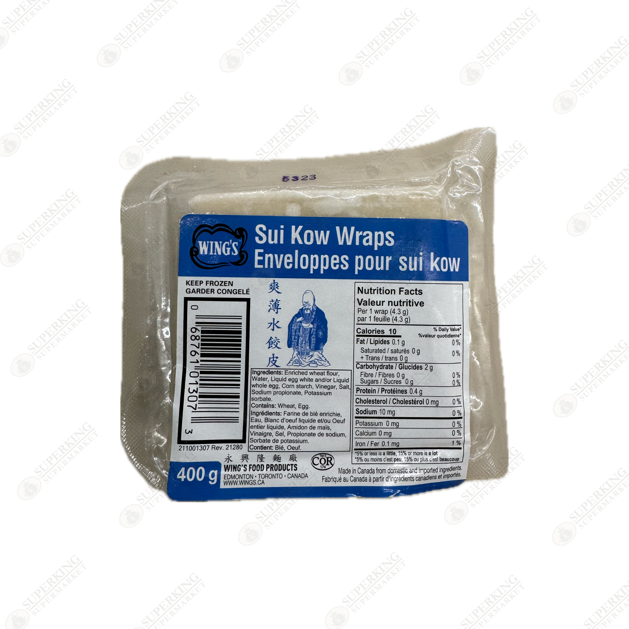 Wing's Sui Kow Wraps 400g