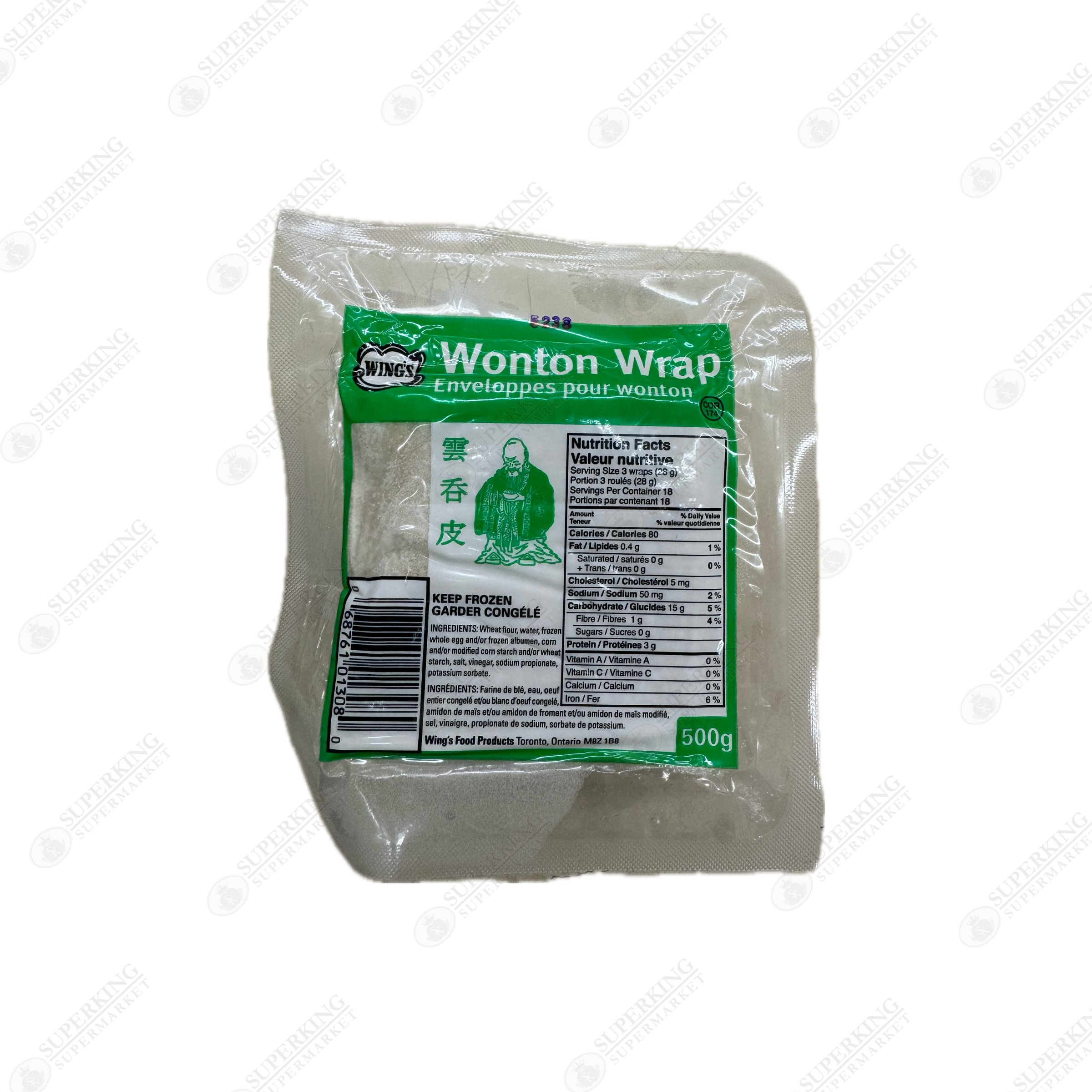 Wing's Wonton Wrap 27 x 500g