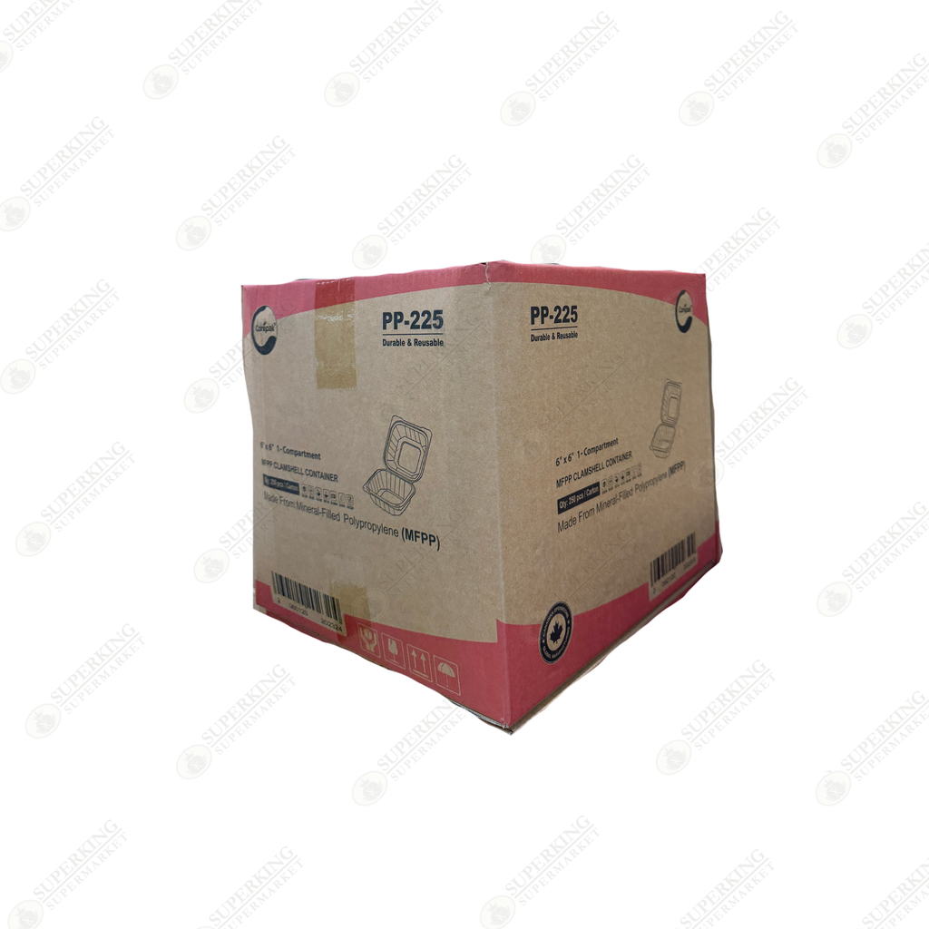6" x 6" x 2.75" 1- Compartment PP-225 / EP-6 (150 pieces)