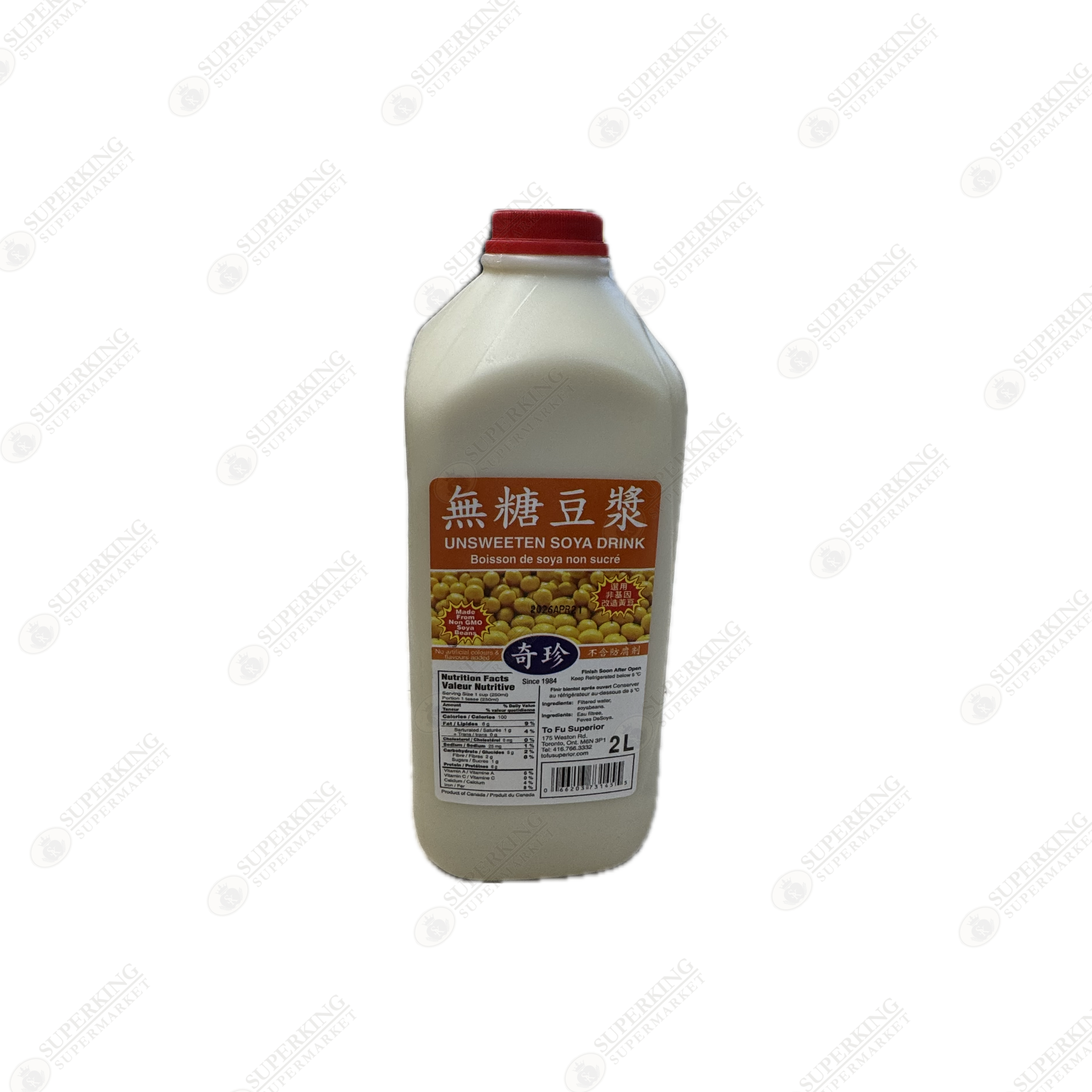 Unsweetened Soya Drink 6 x 2L
