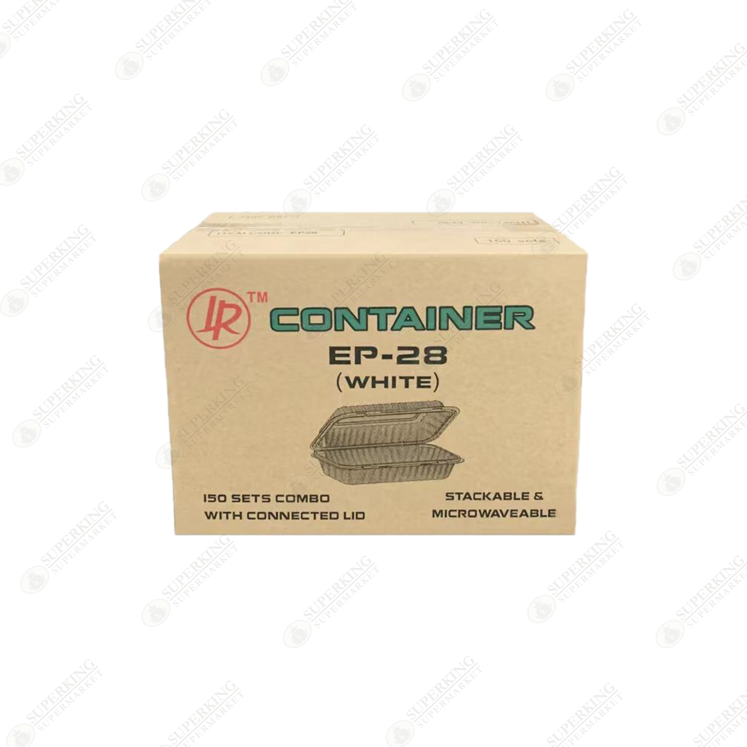 9" x 6" 1-Compartment EP-28 / MP-0188 Clamshell Container (150 pieces)