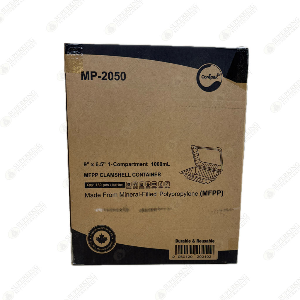 9" x 6.5" 1- Compartment MP-2050 1000mL (150 pieces)
