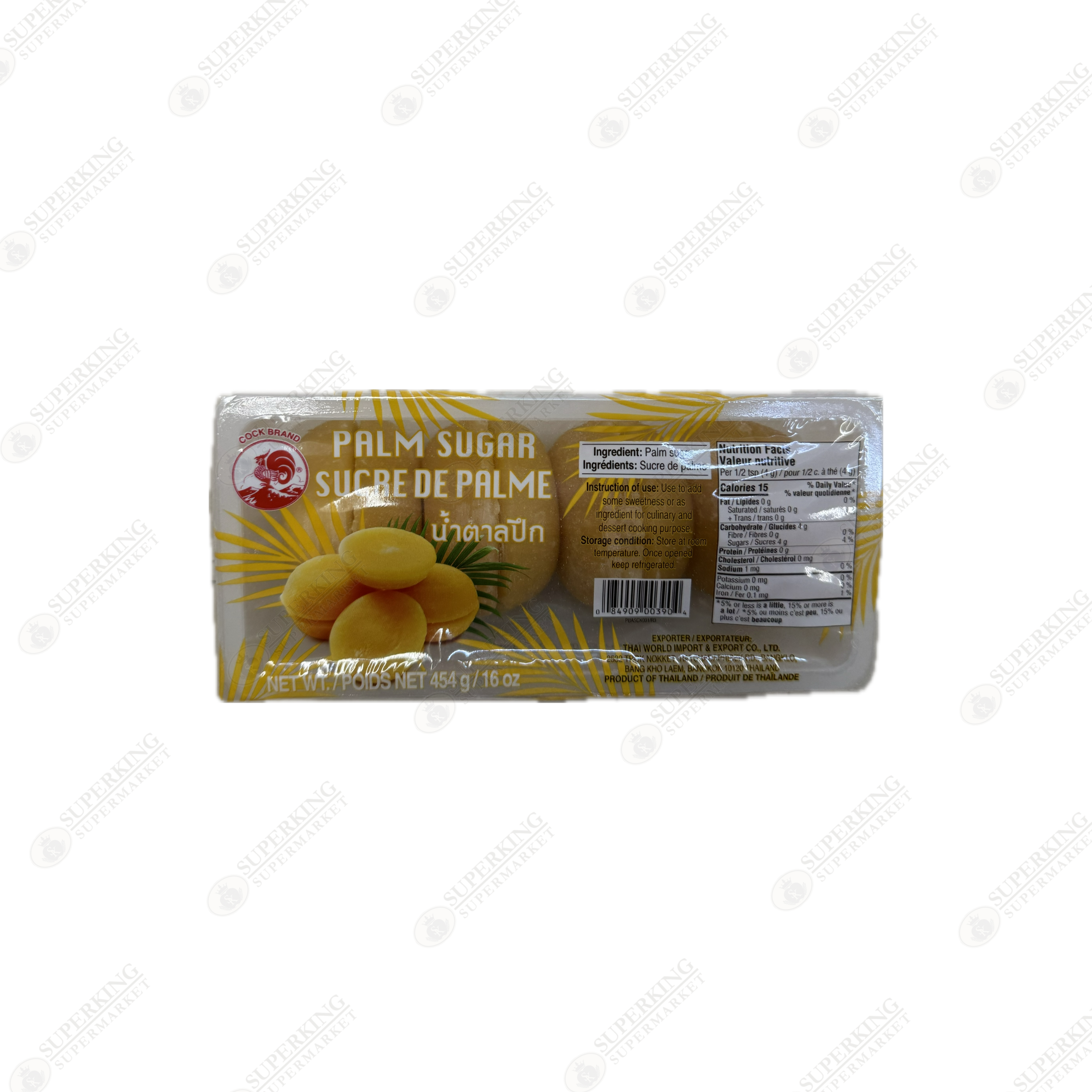 Cock Brand Palm Sugar 12 x 454g