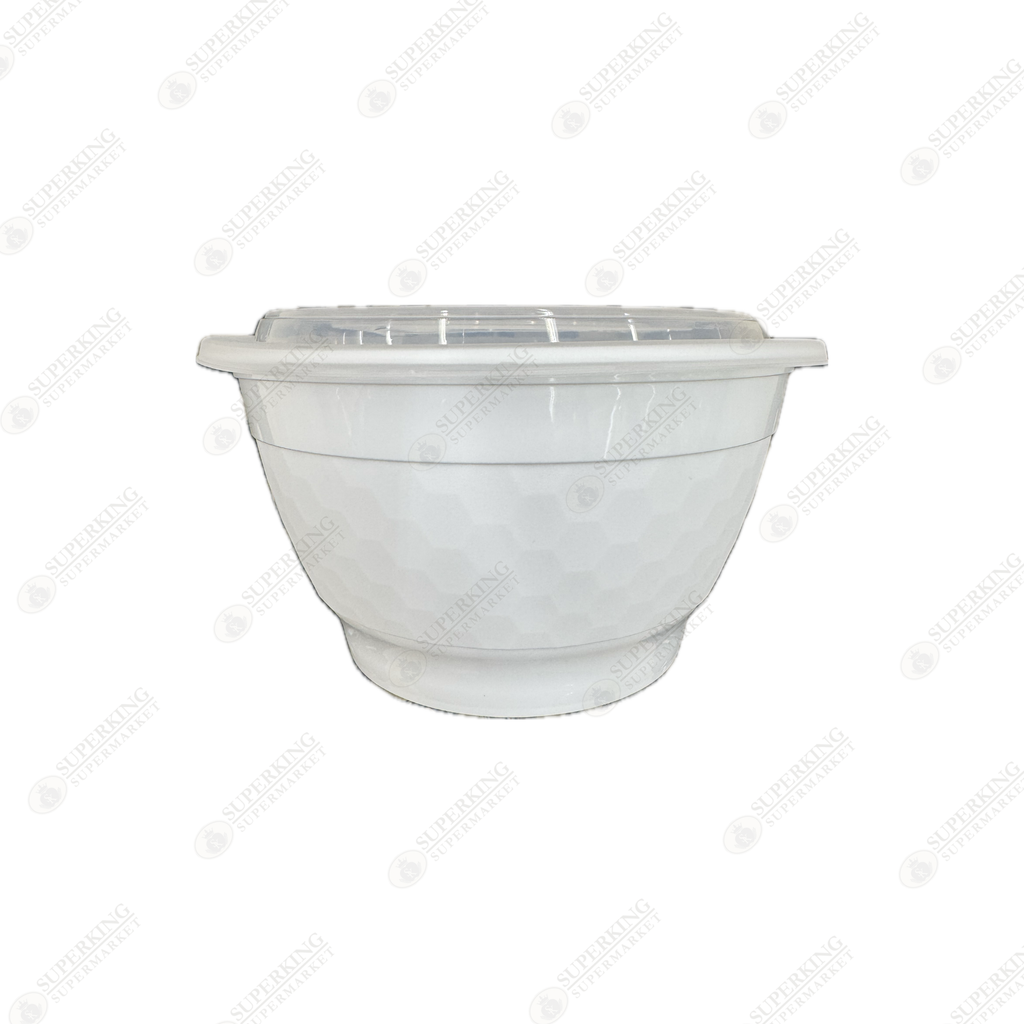 38 oz Round Bowl Microwavable Container White w/ Clear Dome Lid YN-38W (150 sets)