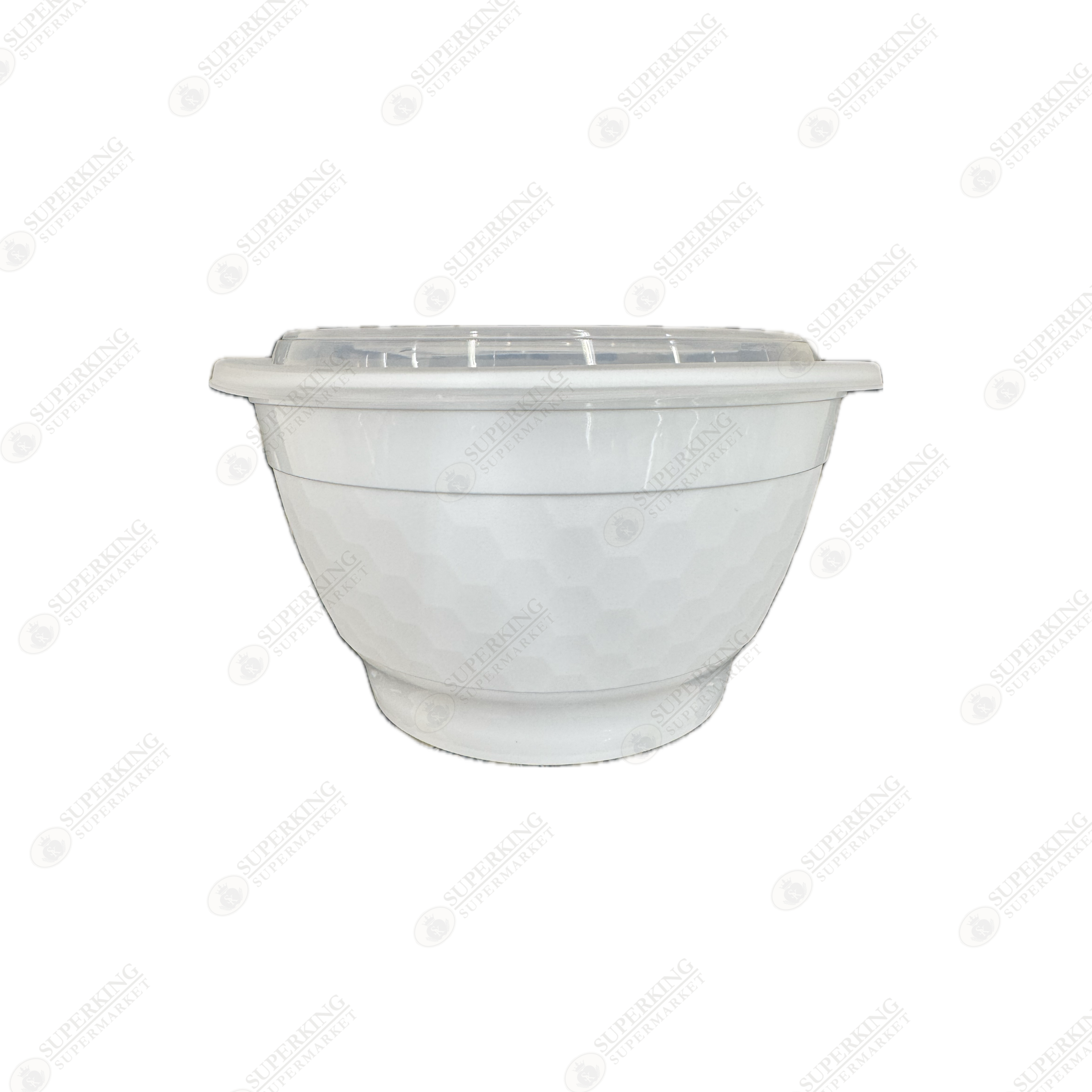 38 oz Round Bowl Microwavable Container White w/ Clear Dome Lid YN-38W (150 sets)