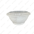 48 oz Round Bowl Microwavable Container White w/ Clear Dome Lid YN-48W (150 sets)