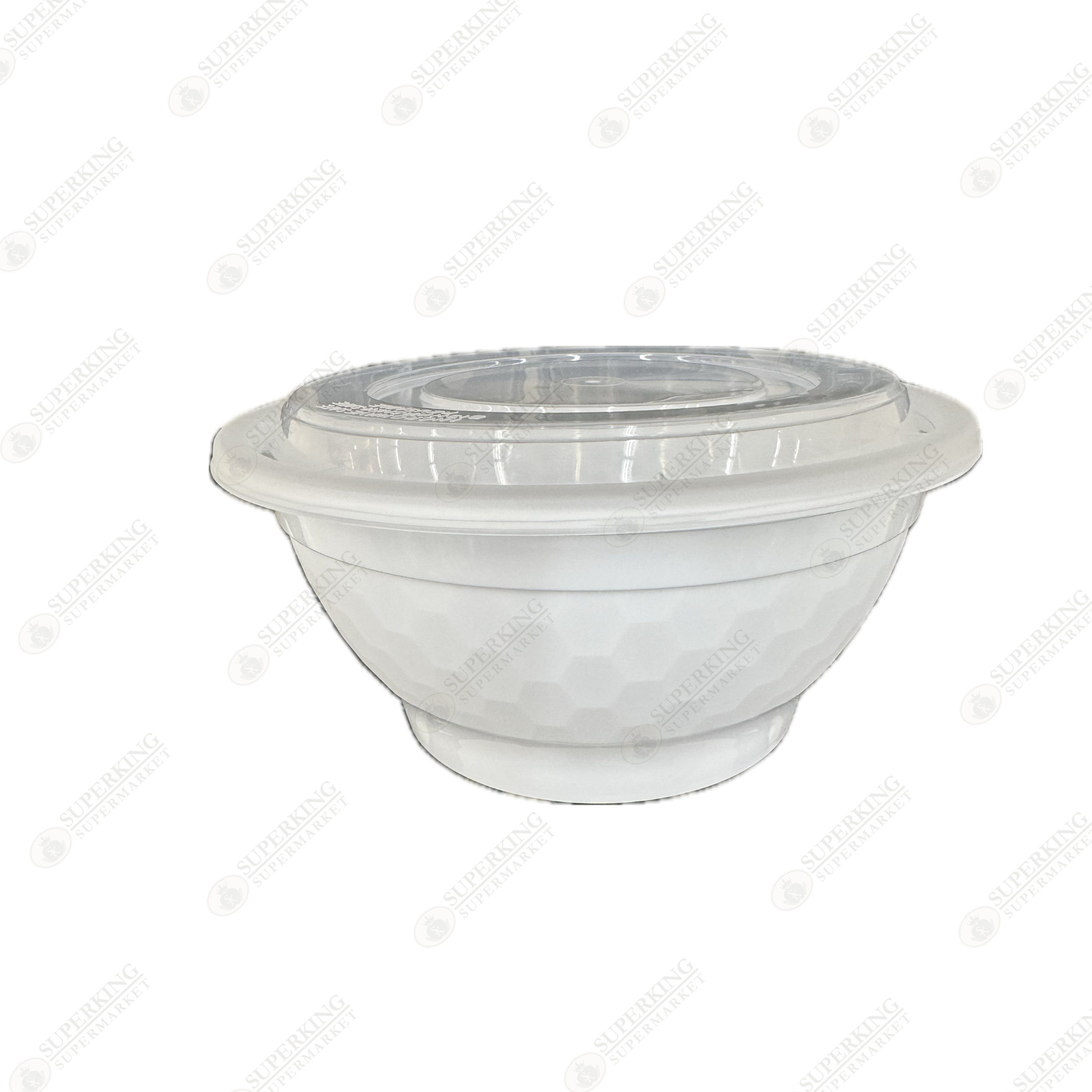 48 oz Round Bowl Microwavable Container White w/ Clear Dome Lid YN-48W (150 sets)